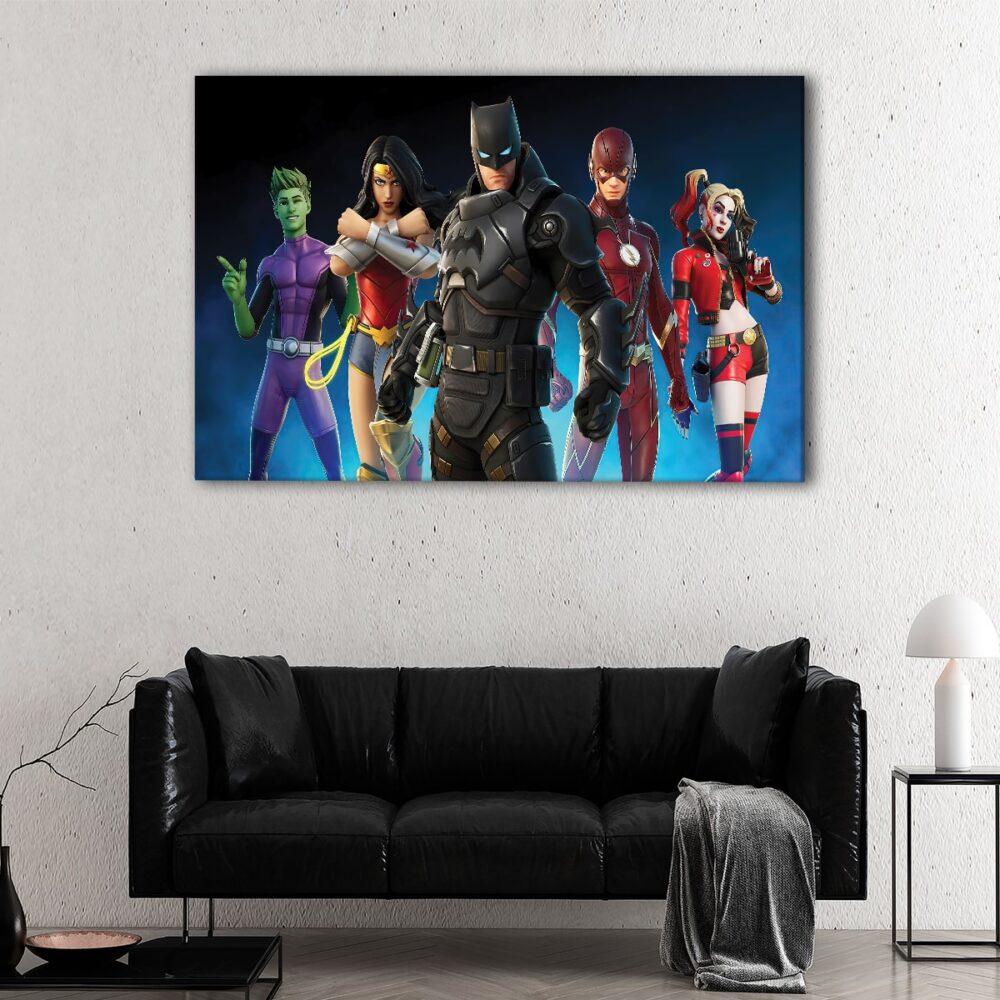 1 panel fortnite justice league canvas art