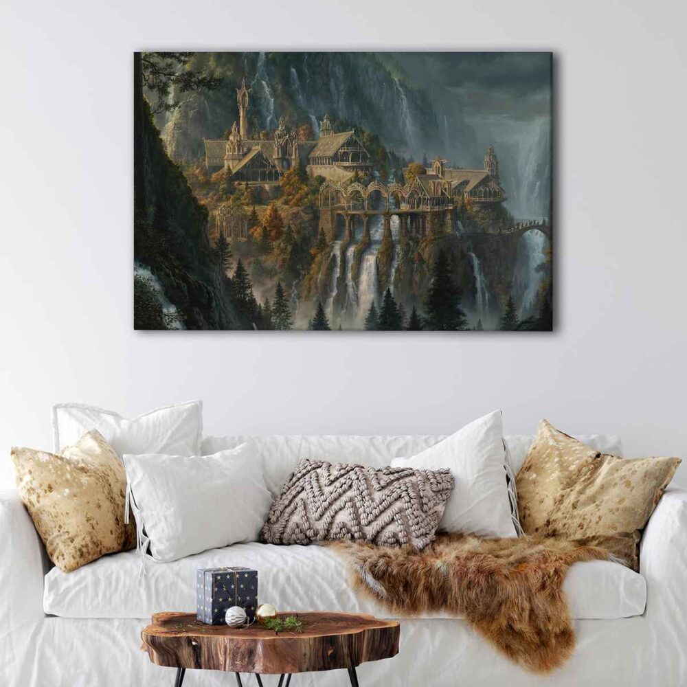 1 panel hobbit rivendell canvas art