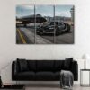3 panels black bugatti chiron canvas art