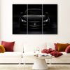 3 panels black maserati canvas art