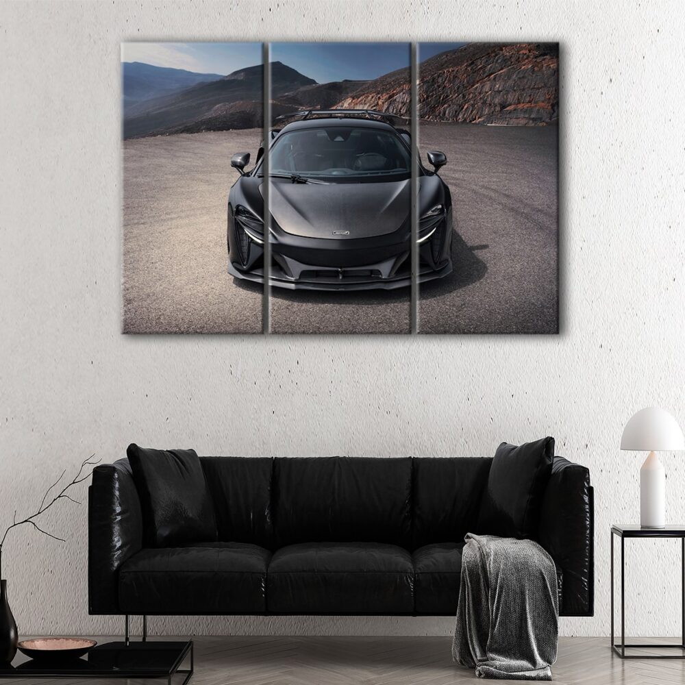 3 panels black mclaren artura canvas art