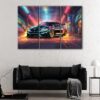 3 panels bmw m4 drift canvas art