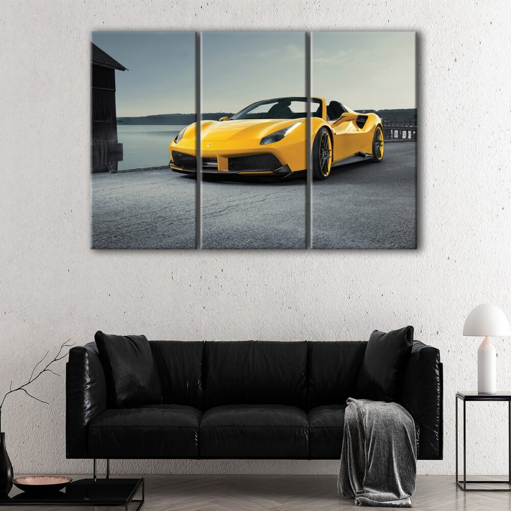 3 panels ferrari 488 gtb canvas art