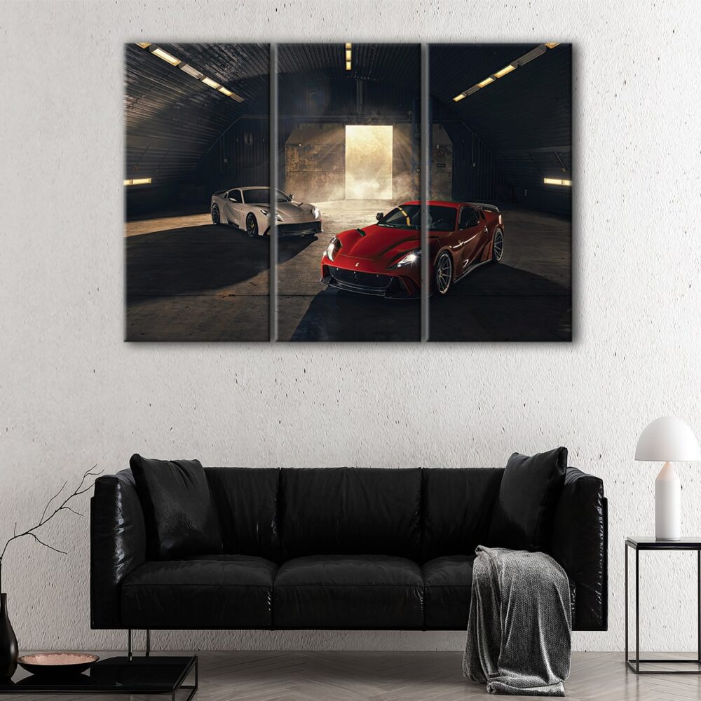 3 panels ferrari supercars canvas art