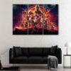 3 panels galaxy superheroes canvas art