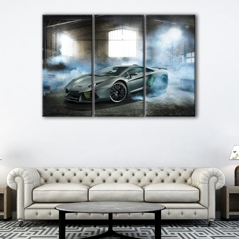 3 panels lamborghini aventador canvas art