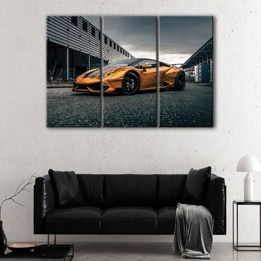 3 panels lamborghini huracan canvas art