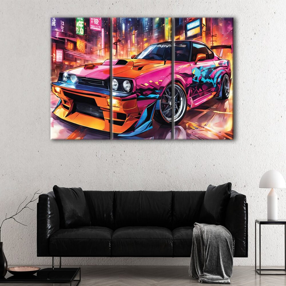 3 panels tokyo drift canvas art
