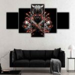 5 panels black panther steampunk canvas art