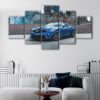 5 panels blue chevy camaro canvas art