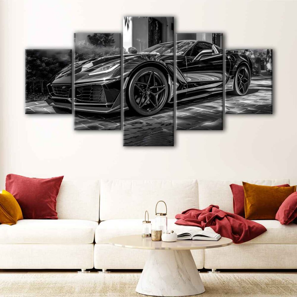 5 panels chevrolet corvette canvas art