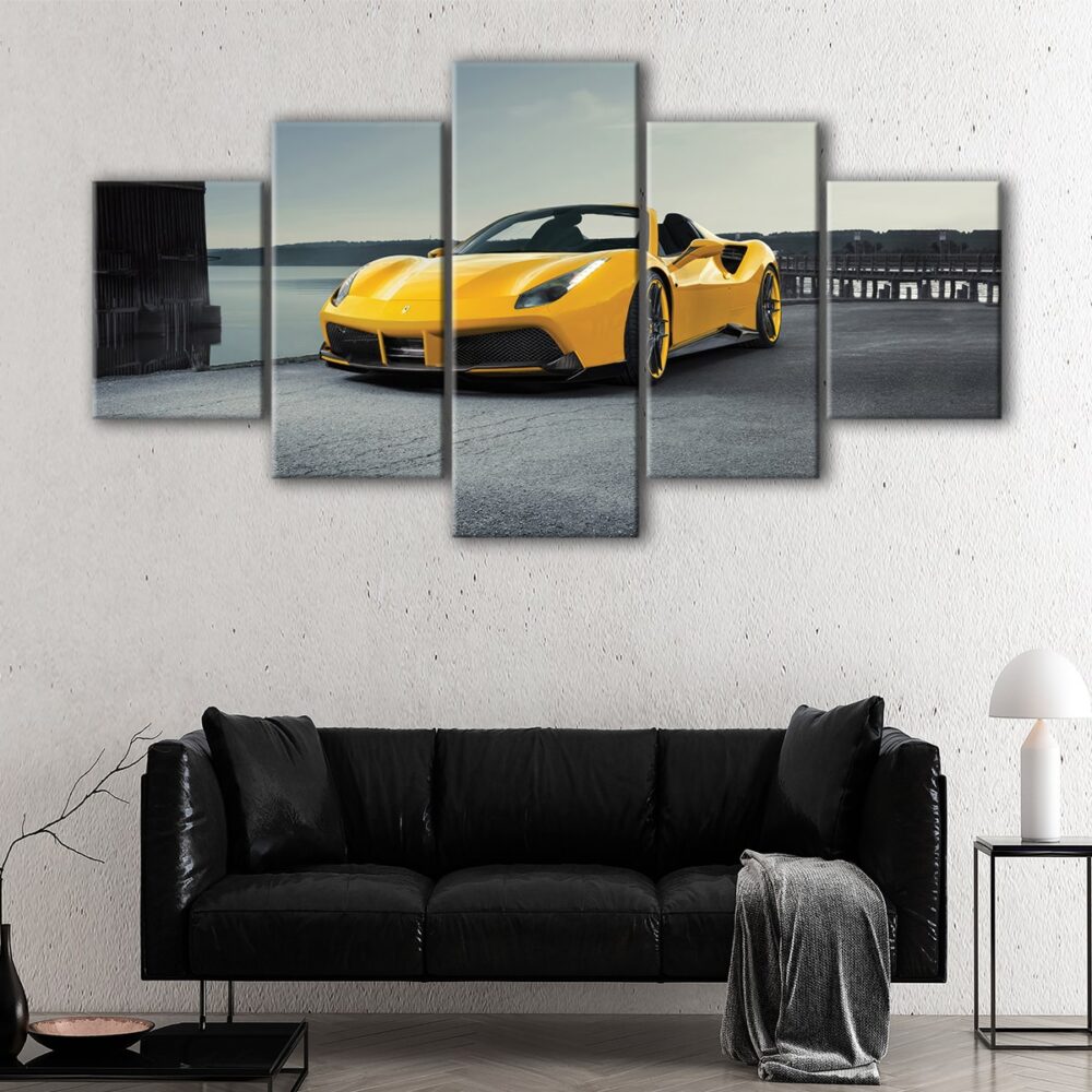5 panels ferrari 488 gtb canvas art