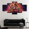 5 panels galaxy superheroes canvas art
