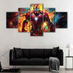 5 panels iron man abstract canvas art