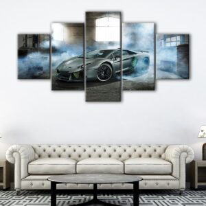 5 panels lamborghini aventador canvas art