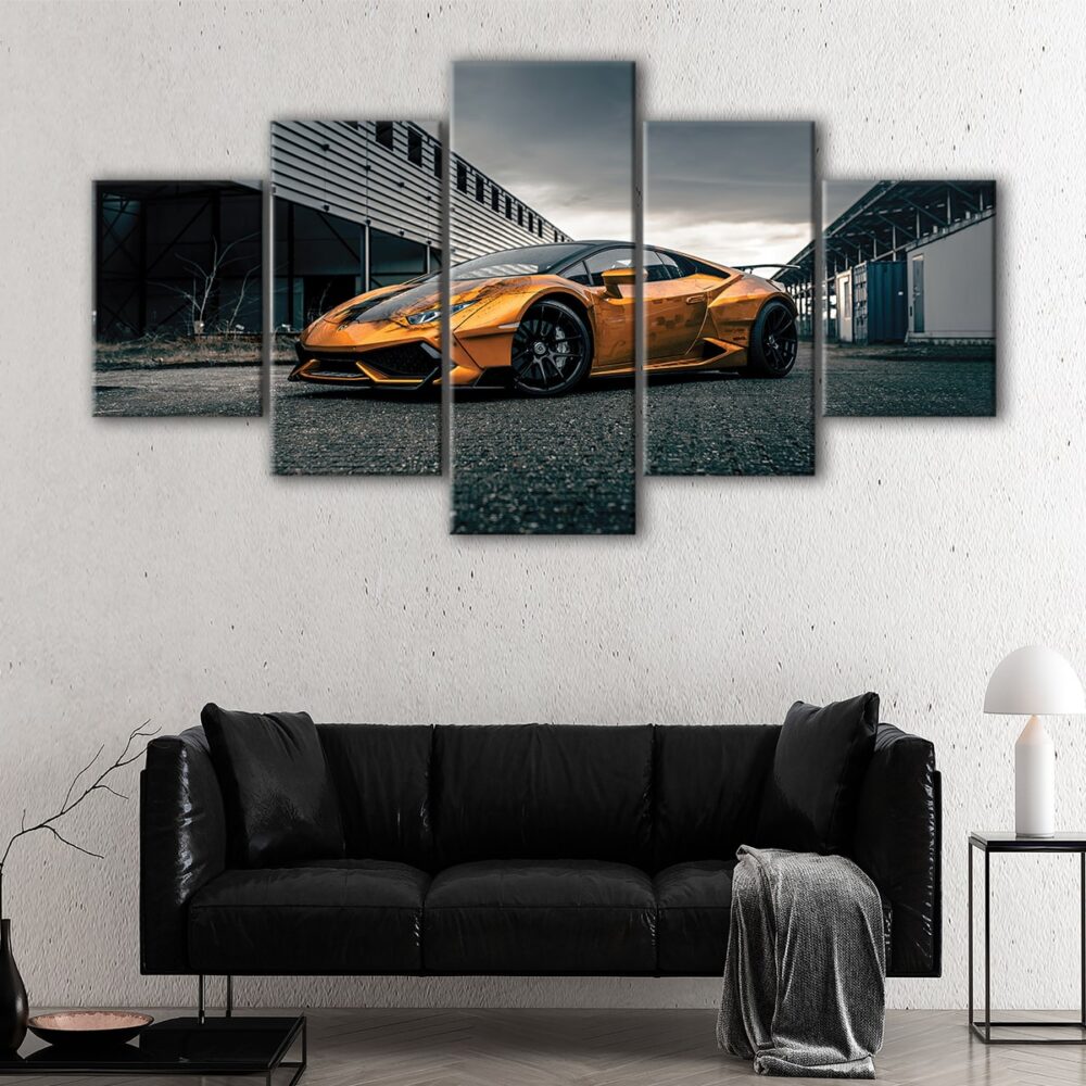 5 panels lamborghini huracan canvas art