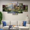 5 panels nature s paradise canvas art-min