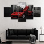 5 panels red ferrari canvas art
