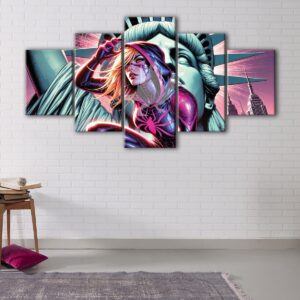 5 panels spider woman canvas art