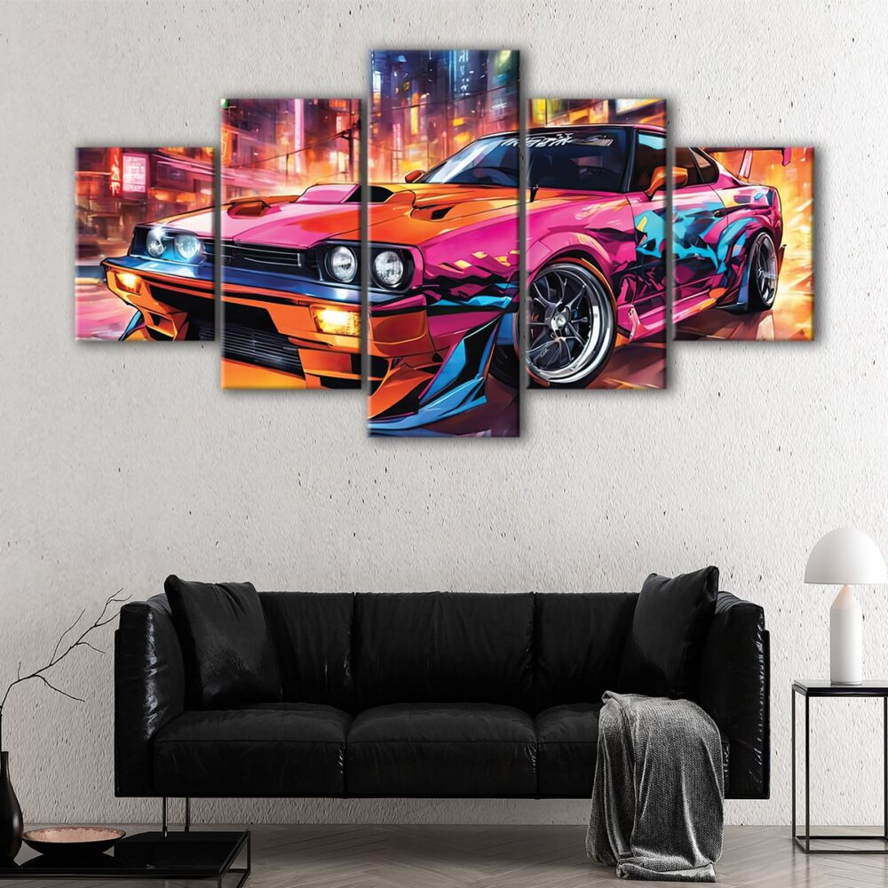 5 panels tokyo drift canvas art