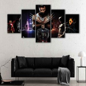 5 panels x-men canvas art