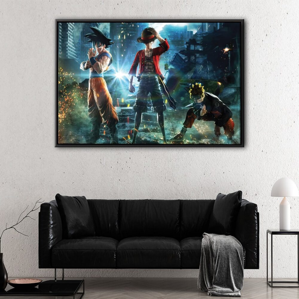 anime heroes floating frame canvas