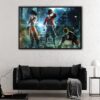 anime heroes floating frame canvas