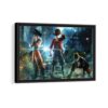 anime heroes framed canvas black frame