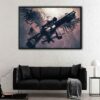 ar 15 rifle floating frame canvas