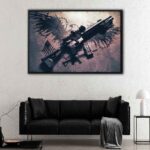 ar 15 rifle floating frame canvas