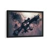ar 15 rifle framed canvas black frame