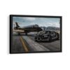 black bugatti chiron framed canvas black frame