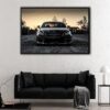 black mercedes amg floating frame canvas