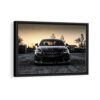 black mercedes amg framed canvas black frame