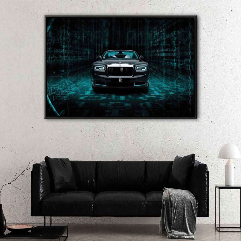 black rolls royce floating frame canvas