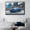 blue chevy camaro floating frame canvas