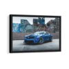 blue chevy camaro framed canvas black frame