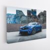 blue chevy camaro stretched canvas