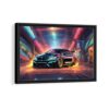 bmw m4 drift framed canvas black frame