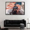captain america painting floating frame canvas