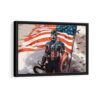 captain america painting framed canvas black frame