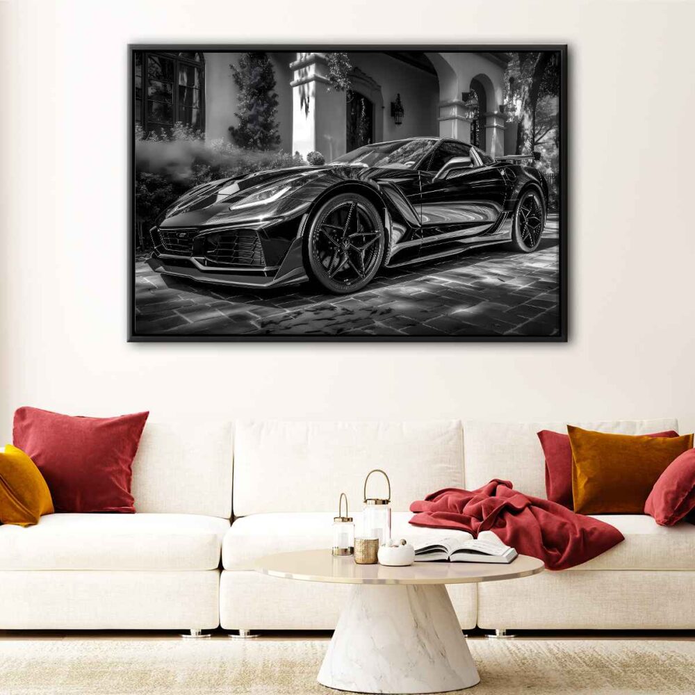 chevrolet corvette floating frame canvas