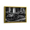 chevrolet corvette framed canvas gold frame