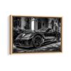 chevrolet corvette framed canvas natural beige