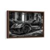 chevrolet corvette framed canvas walnut brown