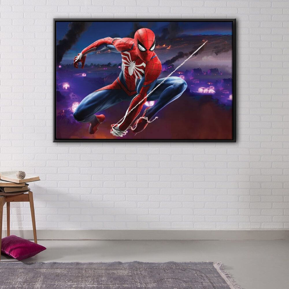 fortnite spider man floating frame canvas