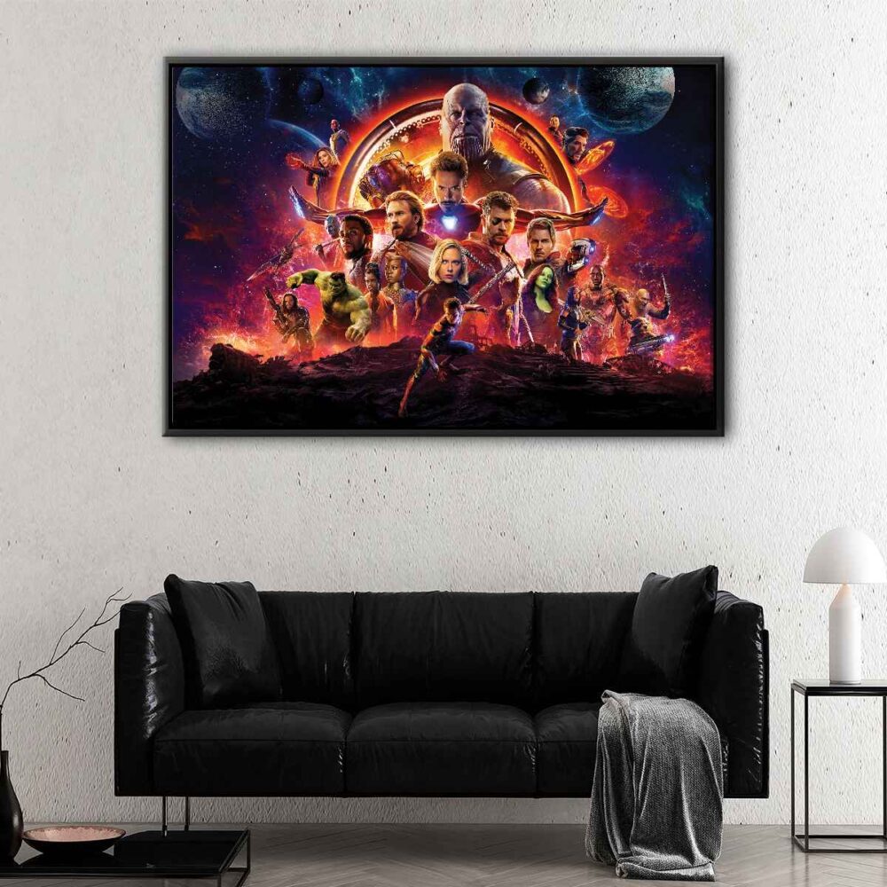 galaxy superheroes floating frame canvas