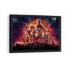 galaxy superheroes framed canvas black frame