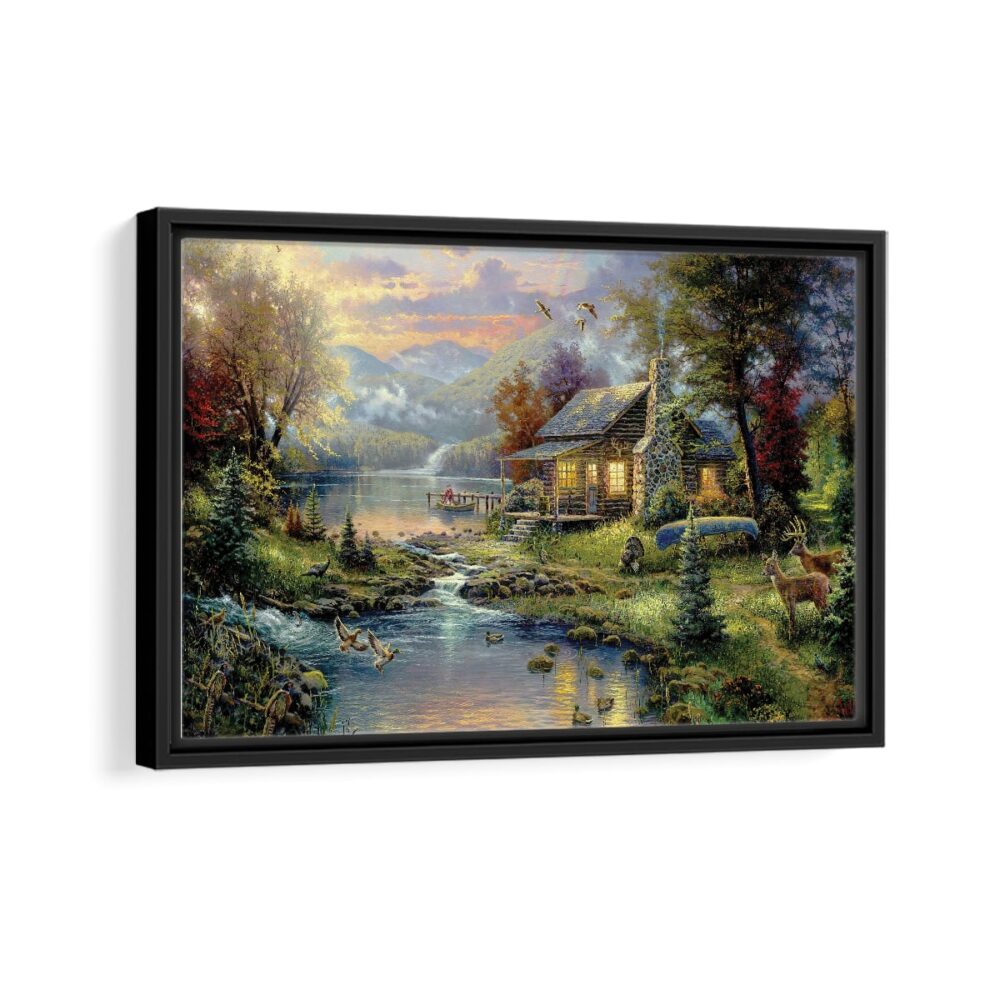nature s paradise framed canvas black frame-min