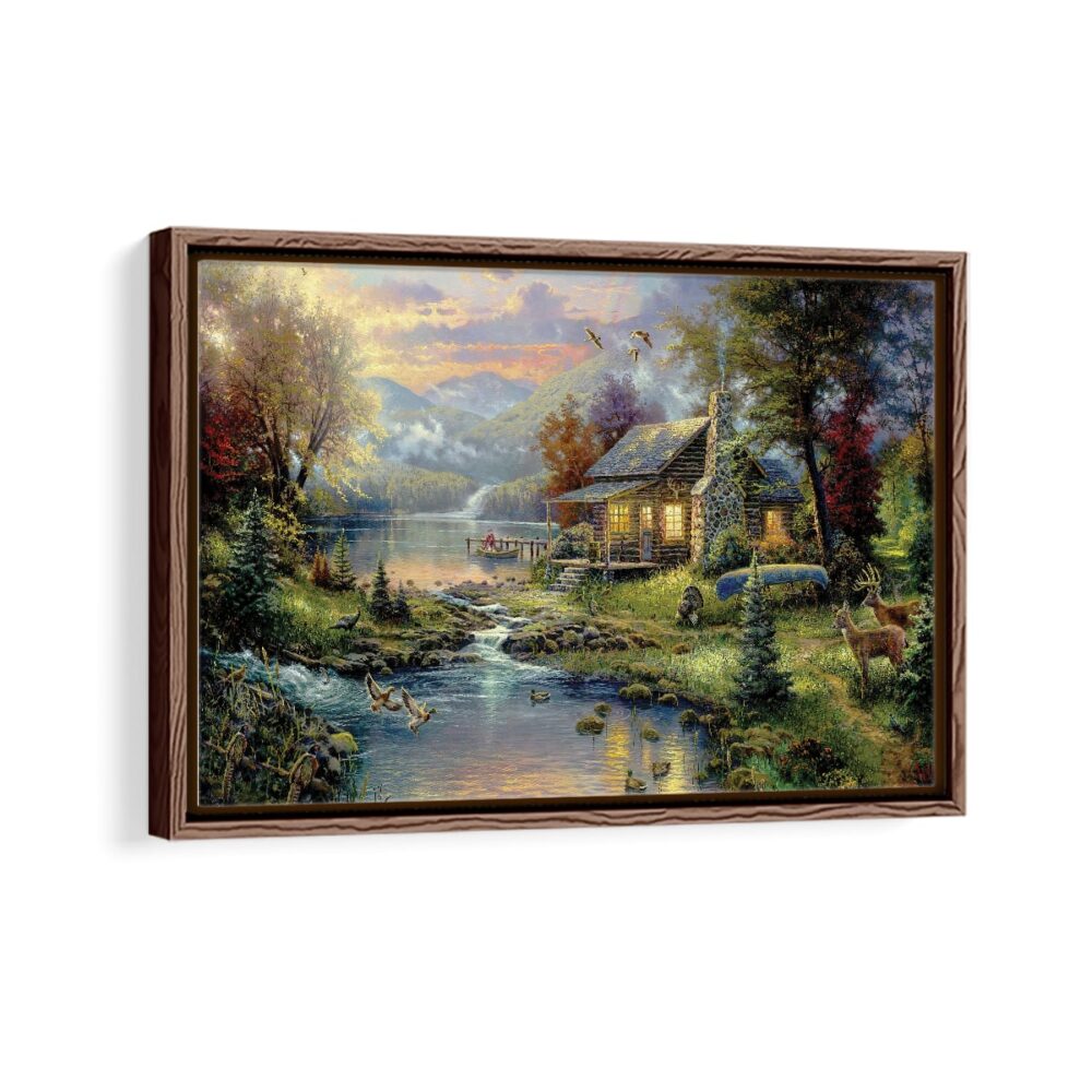 nature s paradise framed canvas walnut brown-min
